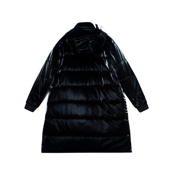 Long Quilted Puffer in Black