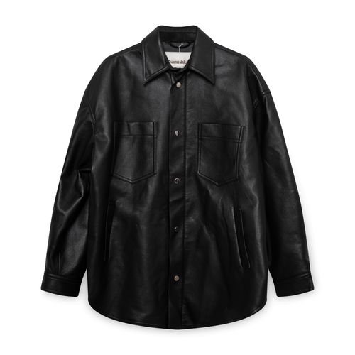 Nanushka Leather Oversized Shirt Jacket