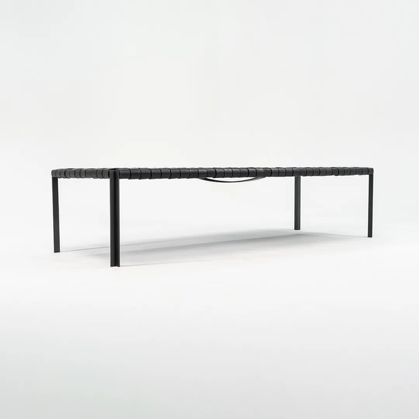 Black Lavern TG18 Long Woven Leather Bench by Gratz Industries, 2021