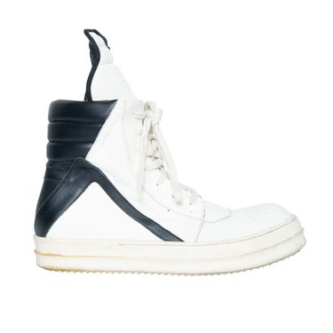 Rick Owens Geobasket Leather Zip High-Top Sneakers