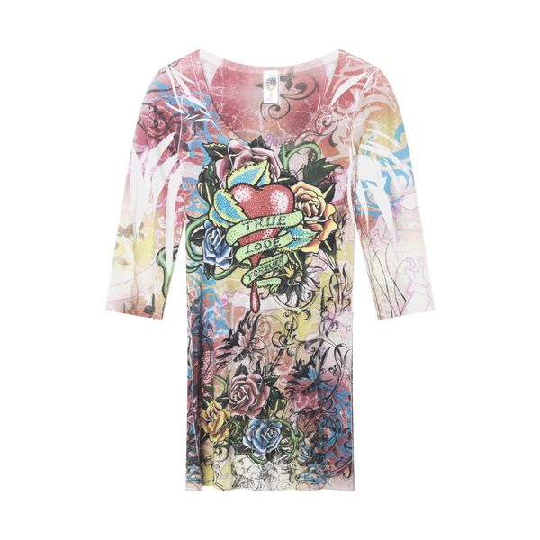 Vintage Ed Hardy Quarter Sleeve Dress