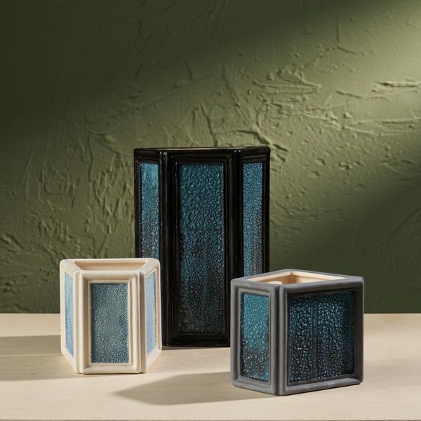 'Window' Series, Set of Three Glazed Ceramic Sculptures in Black and Blue by Eunsol Kim, The Netherlands, 2025