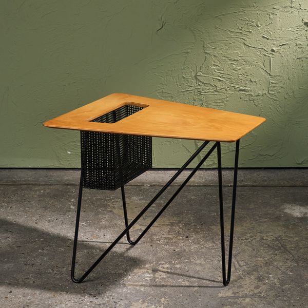 Rare Side Table 'TM03' by Cees Braakman for Pastoe in Birch and Metal, The Netherlands, 1953