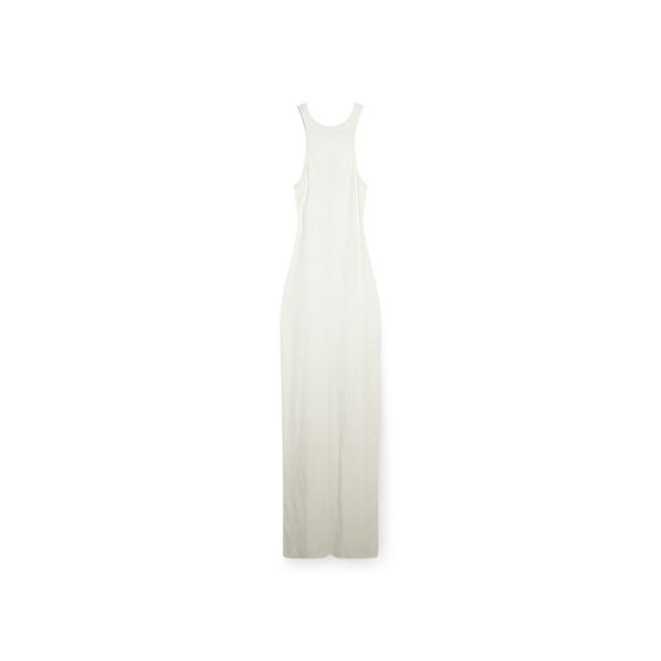 Bazilika Cream Open Back Ribbed Tank Dress