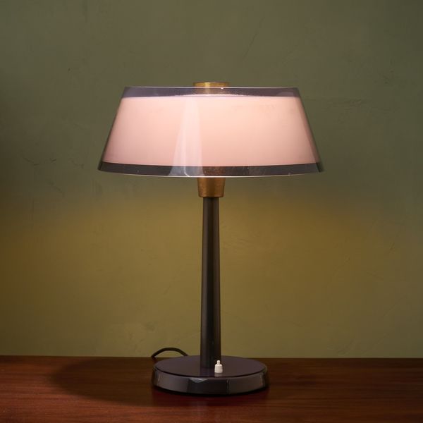 Tuomas Desk Lamp with Purple Shade by Yki Nummi, Finland 1950s