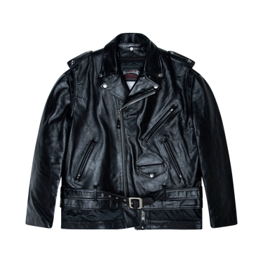 Sacai x Schott Black Leather Biker Jacket