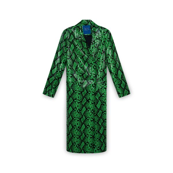 Simon Miller Green Joto Faux Snakeskin Coat