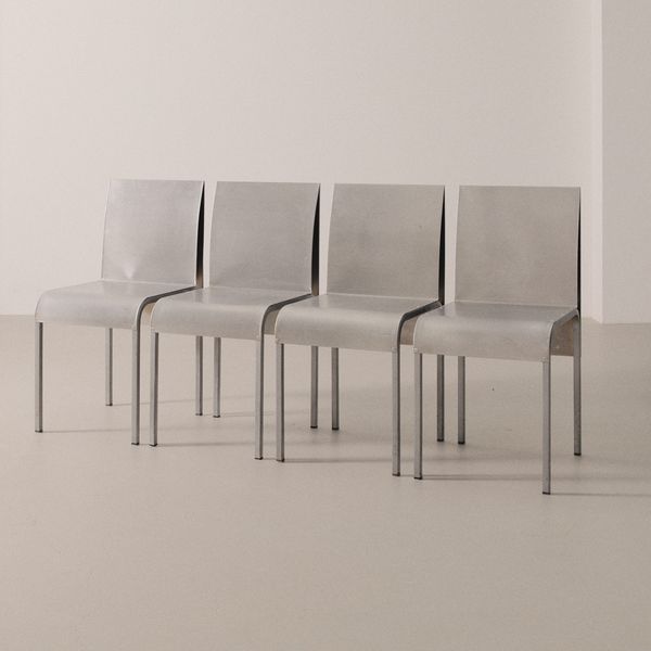 Set of Postmodern Aluminum Chairs