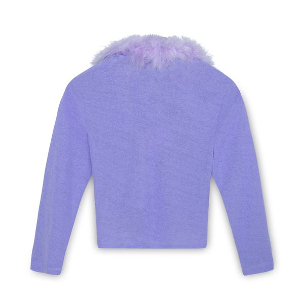 Delia's Purple Feather Trim Cardigan