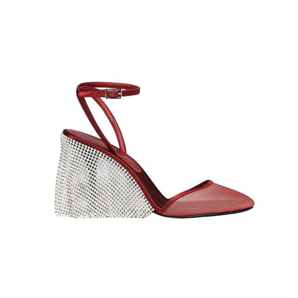 Kate Slingback 90MM in Red Silk