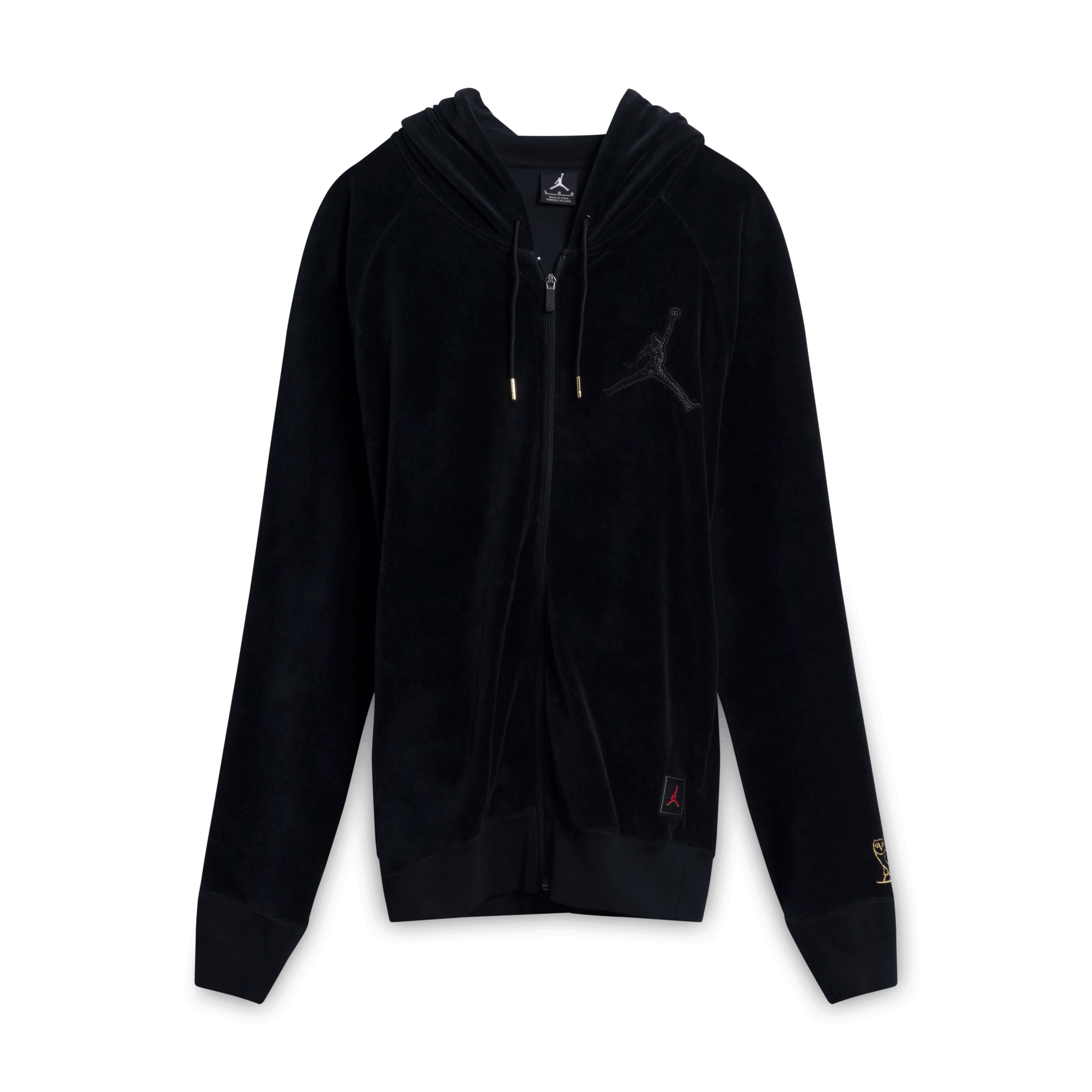 OVO x Air Jordan Black Velour Sweatshirt by Cully Smoller Basic.Space