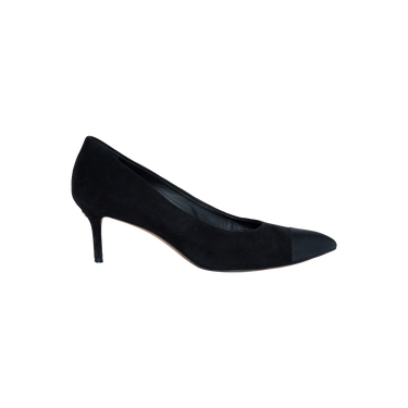 Chanel Black Suede Toe Cap Heels