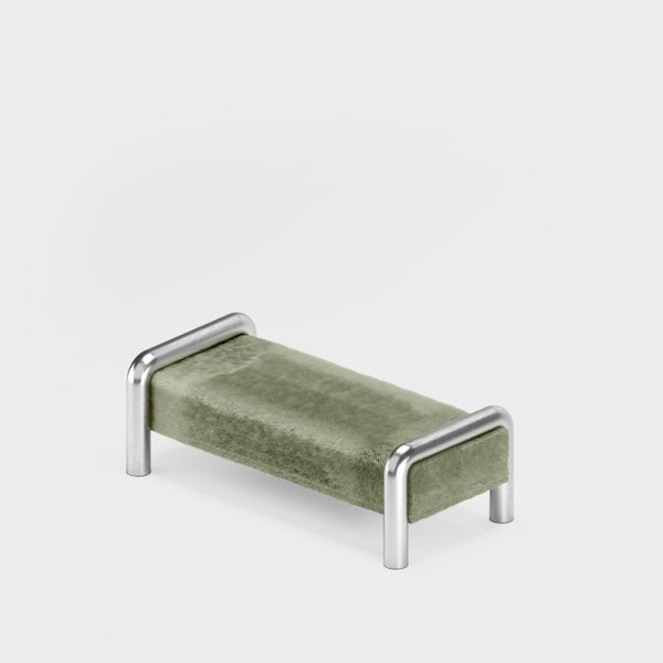 Prowling Fur Bench with Metal Legs