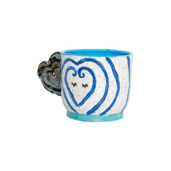 Dark Blue Metal Heart Mug