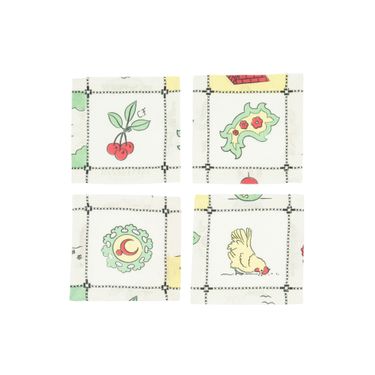 Cocktail Napkins in Black Border Print- Set of 4