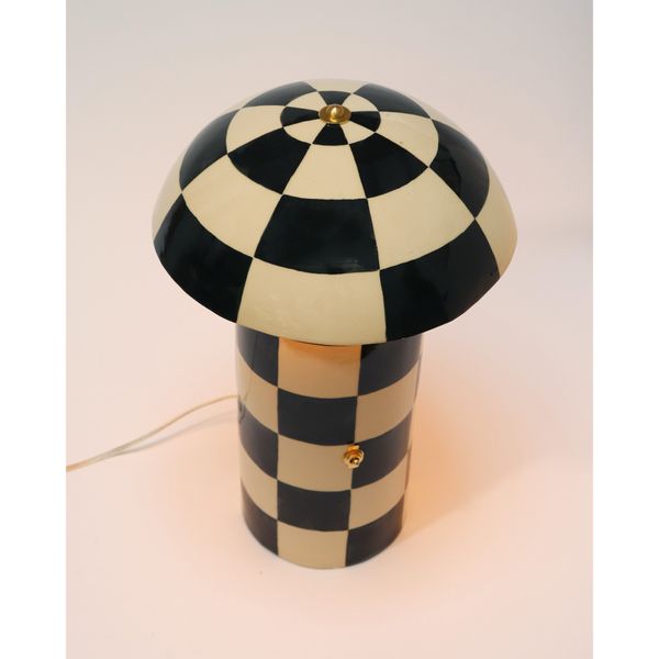 Checkered Mushroom Lamp