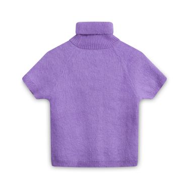 Paco Rabanne Short-Sleeve Turtleneck Sweater - Lavender