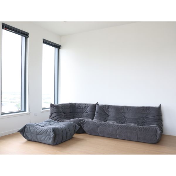 3 Piece Grey Togo Set by Michel Ducaroy for Ligne Roset