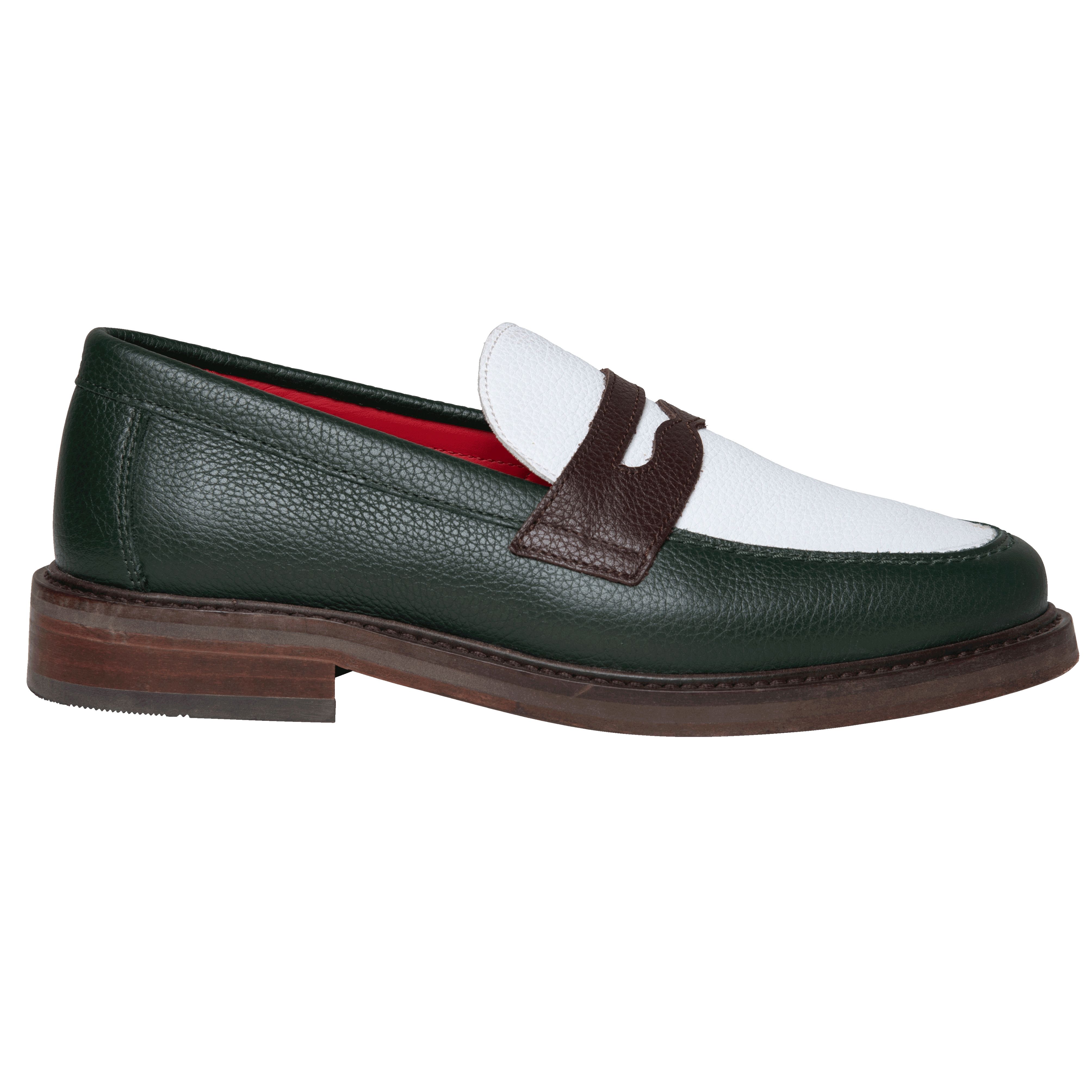 Aimé Leon Dore ALD Green And White Penny Loafers by Emily Oberg