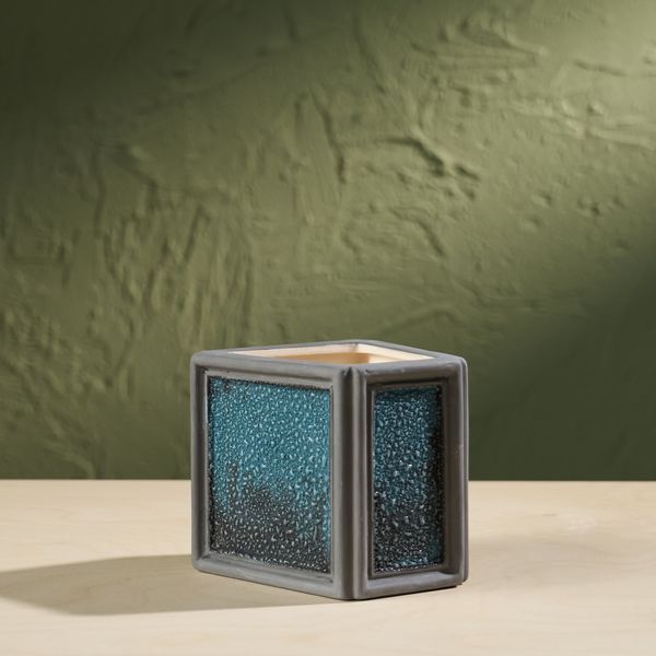 'Window' Series W2 by Eunsol Kim, Glazed Ceramic Sculpture in Black and Blue, The Netherlands, 2025"