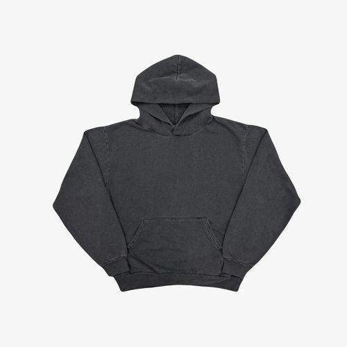 UNISEX VINTAGE BLACK 14OZ HOODED PULLOVER SWEATSHIRT 