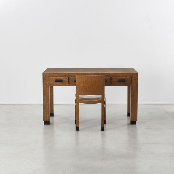 Montalcini & Pagano Desk and Chair Cartiere Giacomo Bosso, Italy, 1929 Set