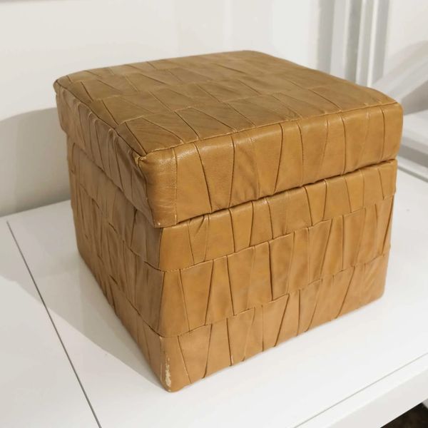 Mustard Patchwork Square Ottoman by De Sede, 1970s