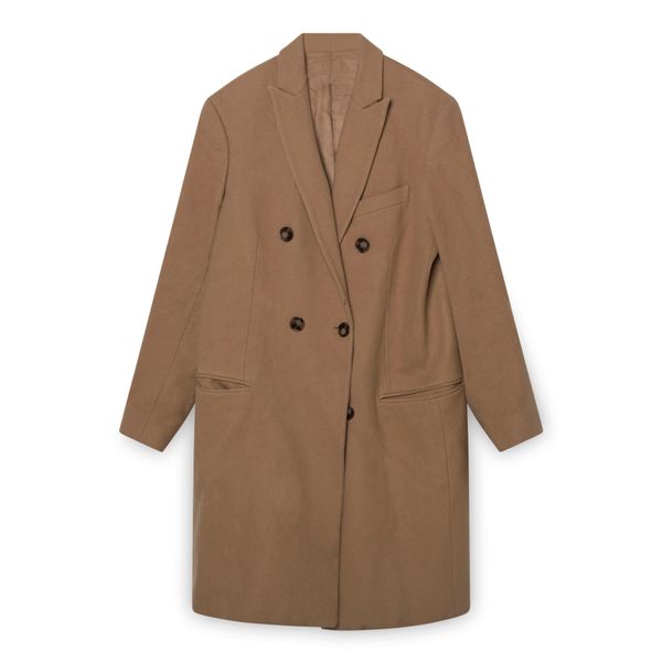 Harmony Beige Long Wool Coat