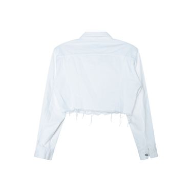 Calvin Klein Jeans White Cropped Denim Jacket