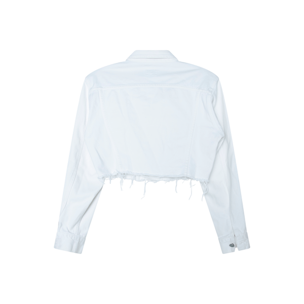 Calvin Klein Jeans White Cropped Denim Jacket