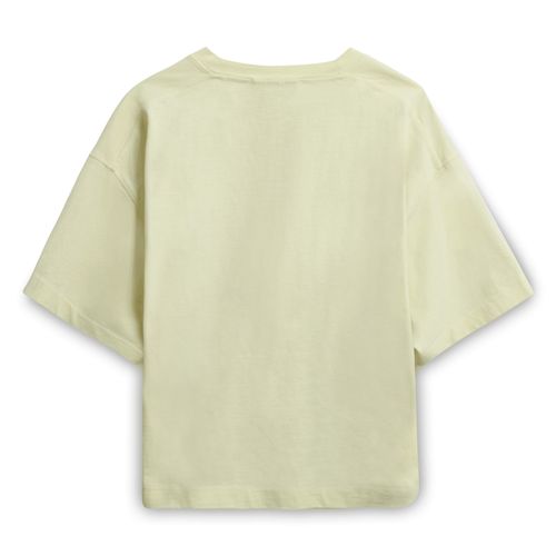 Acne Studios Cropped Printed Cotton T-Shirt in Pastel Yellow