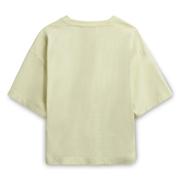 Acne Studios Pastel Yellow Cropped Printed Cotton Tee