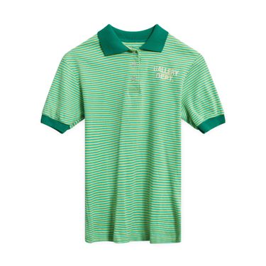 Gallery Department Green and Yellow Striped Polo 
