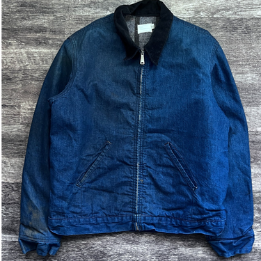 1970s Dark Wash Denim Work Jacket 