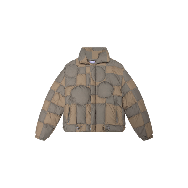 ERL Taupe Geometric Puffer