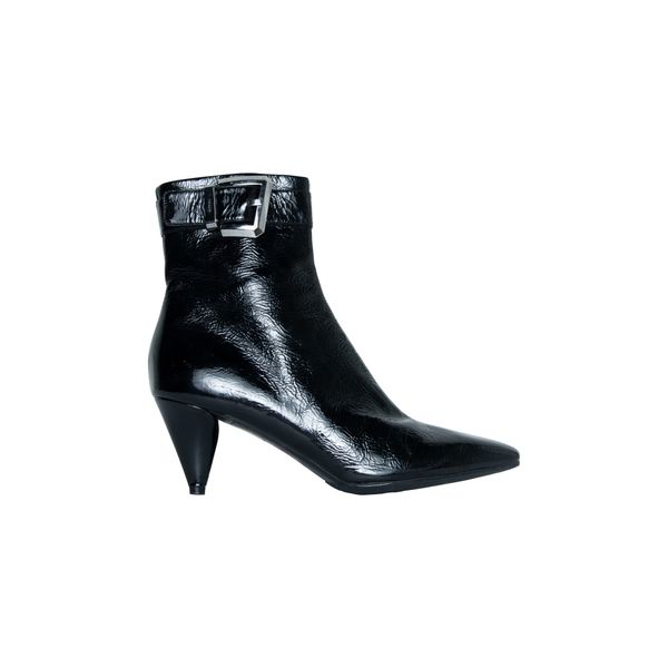 Prada Black Patent Leather Ankle Boots