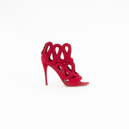 Alaia Lacey Design Suede Cutout Booties