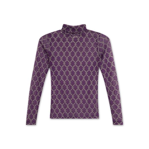 Dries Van Noten Purple Mesh Long Sleeve