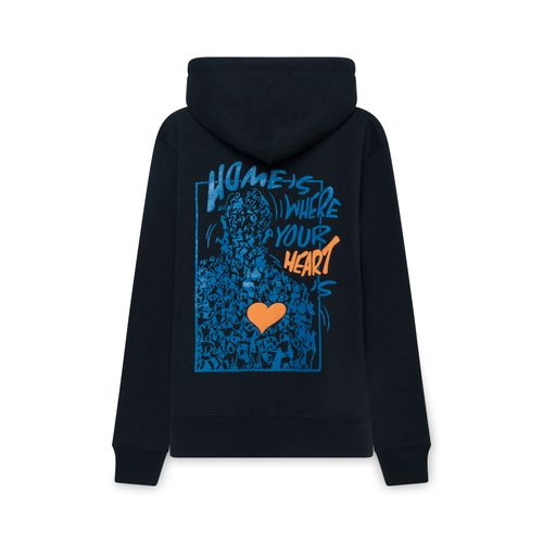 "Home Is Where Your Heart Is" Hoodie in Black
