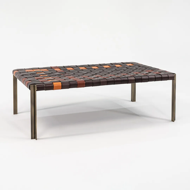 Lavern TG18 Small Woven Leather Bench by Gratz Industries, 2021