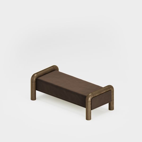 Prowling Velvet Bench with Solid Wood Legs