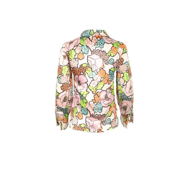 Vintage 1970's Style Pastel Floral Blouse