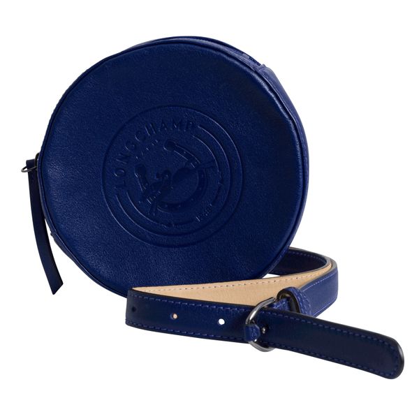 Vintage Longchamp Round Leather Crossbody - Navy