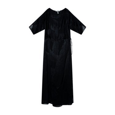 BCBGMAXAZRIA Pre-Fall 2015 Black Burnout Satin Dress
