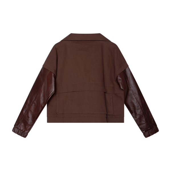Convertible Bomber Jacket in Brown