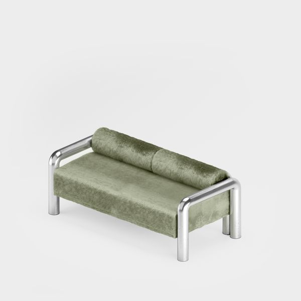 Prowling Fur Sofa with Metal Legs