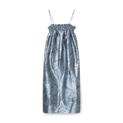Ganni Metallic Jacquard Midi Dress