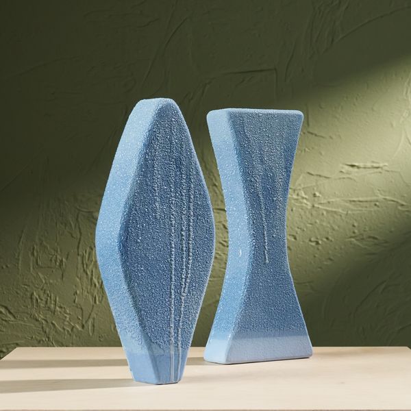 'Condensation' Series, Set of Two Glazed Ceramic Sculptures in Blue by Eunsol Kim, The Netherlands, 2025