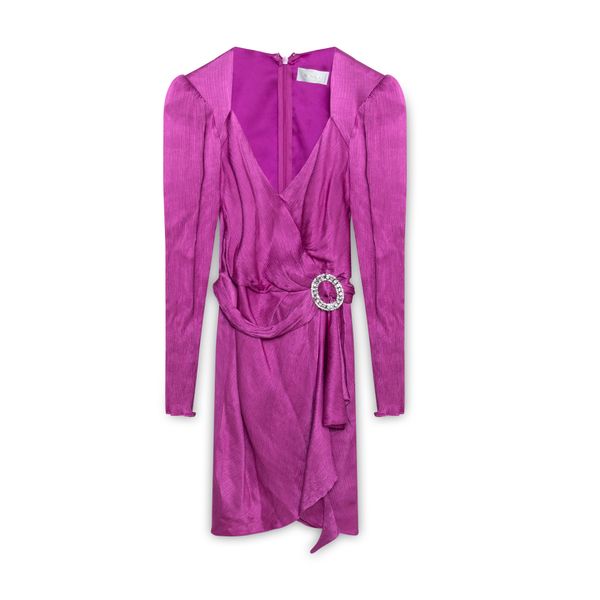 Alfabeta Fuschia Wrap Mini Dress