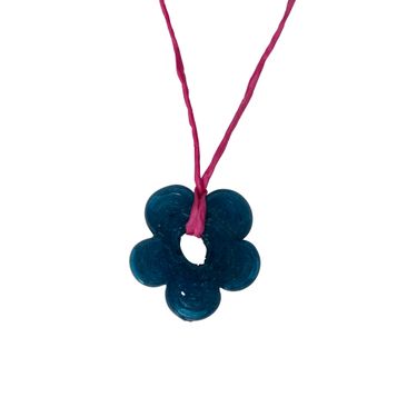 XL Flower Pendant - Turquoise / Pink